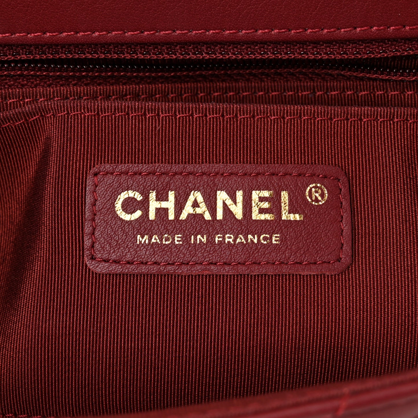 Calfskin Chevron Quilted Mini Statement Flap Red