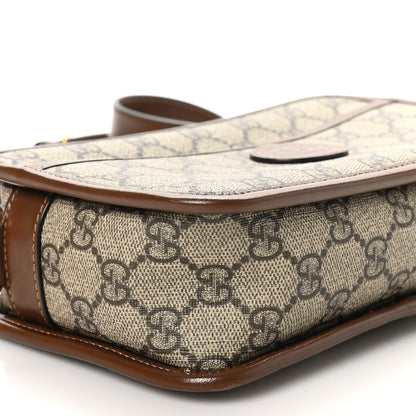 Gucci GG Supreme Monogram Azalea Calfskin Mini Retro Interlocking G Shoulder Bag Beige Ebony Brown Sugar 9 of 10
