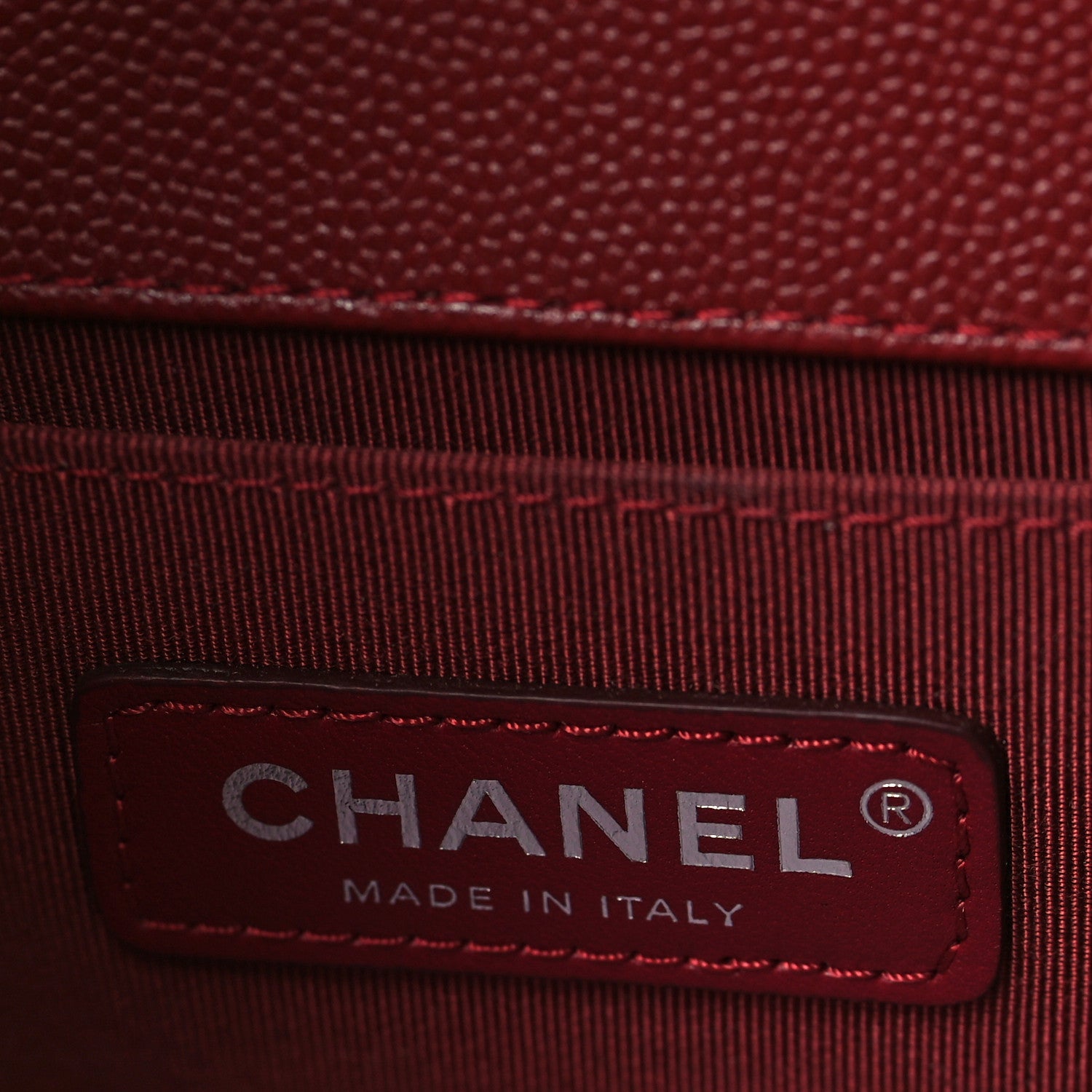 Chanel Caviar Chevron Quilted Medium Boy Flap Red 6 of 9