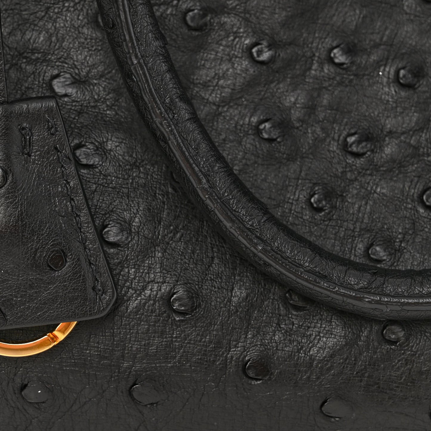 Ostrich Double Zip Tote Black