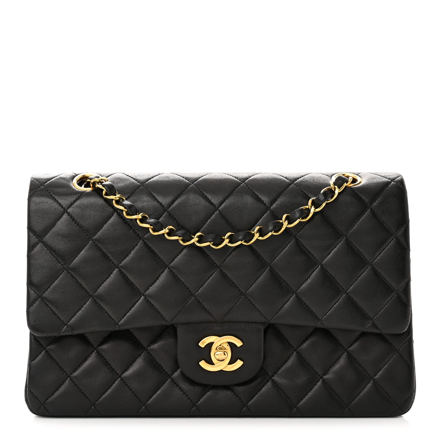 Chanel Lambskin Quilted Medium Double Flap Black 1 of 10