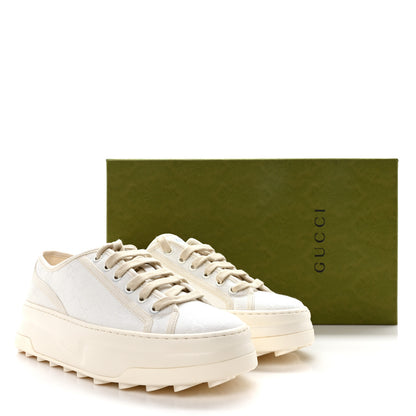 Gucci GG Monogram Womens 1977 Tennis Platform 52mm Sneakers 39.5 Great White Mystic White 8 of 8