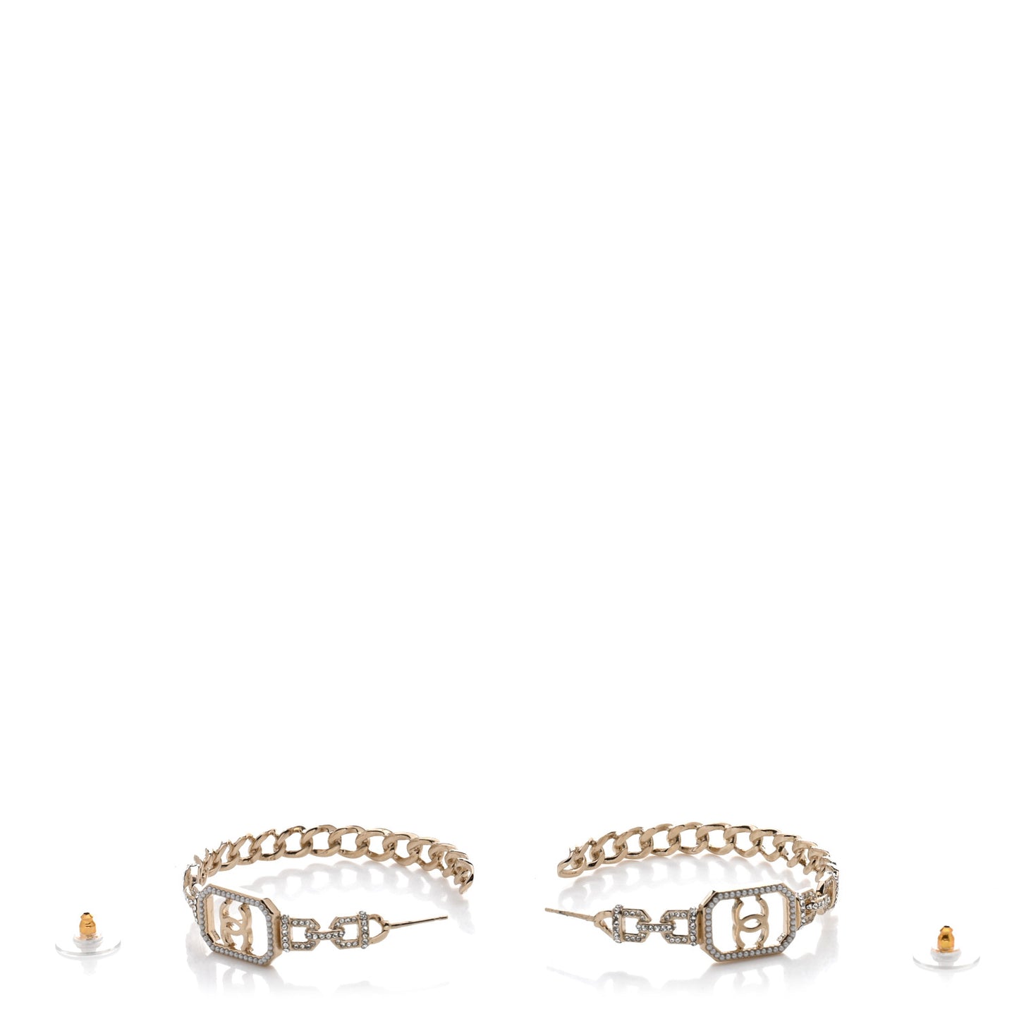 Crystal CC Vendome Hoop Earrings Gold
