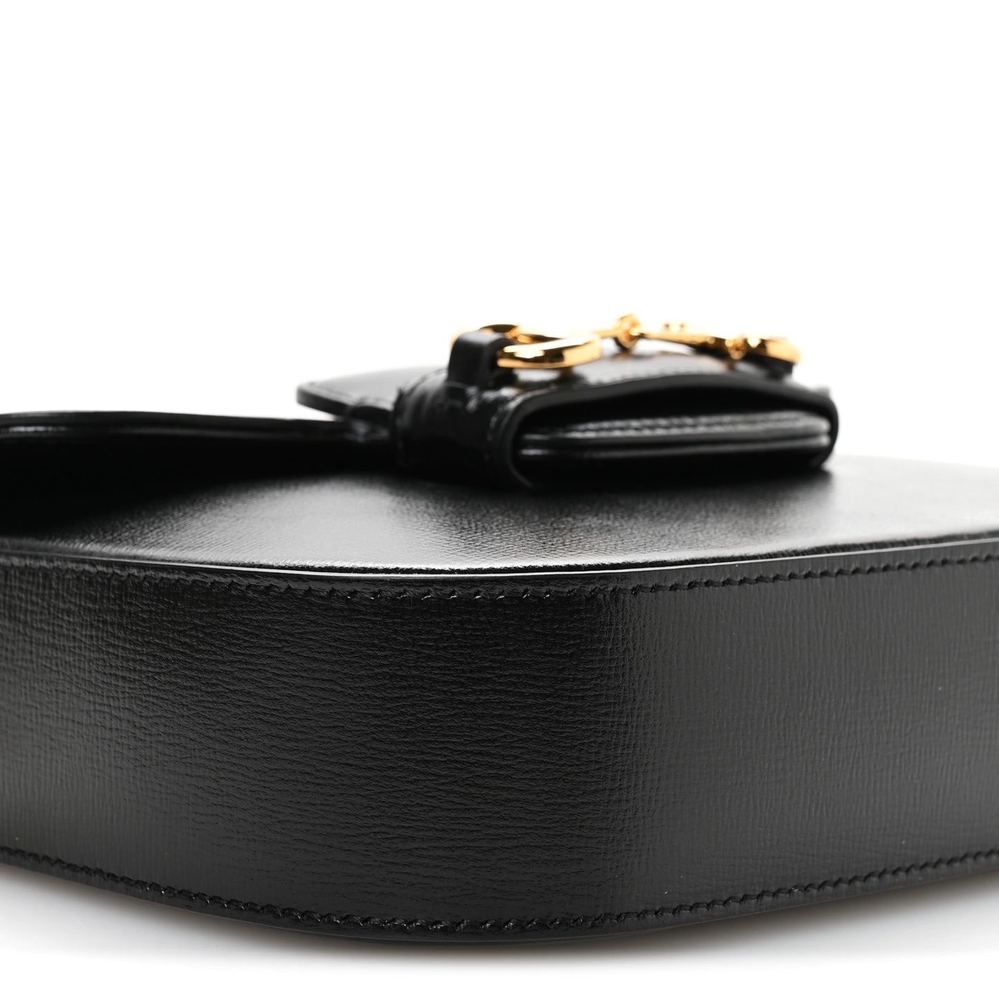 Azalea Calfskin Web Mini Horsebit 1955 Shoulder Bag Black