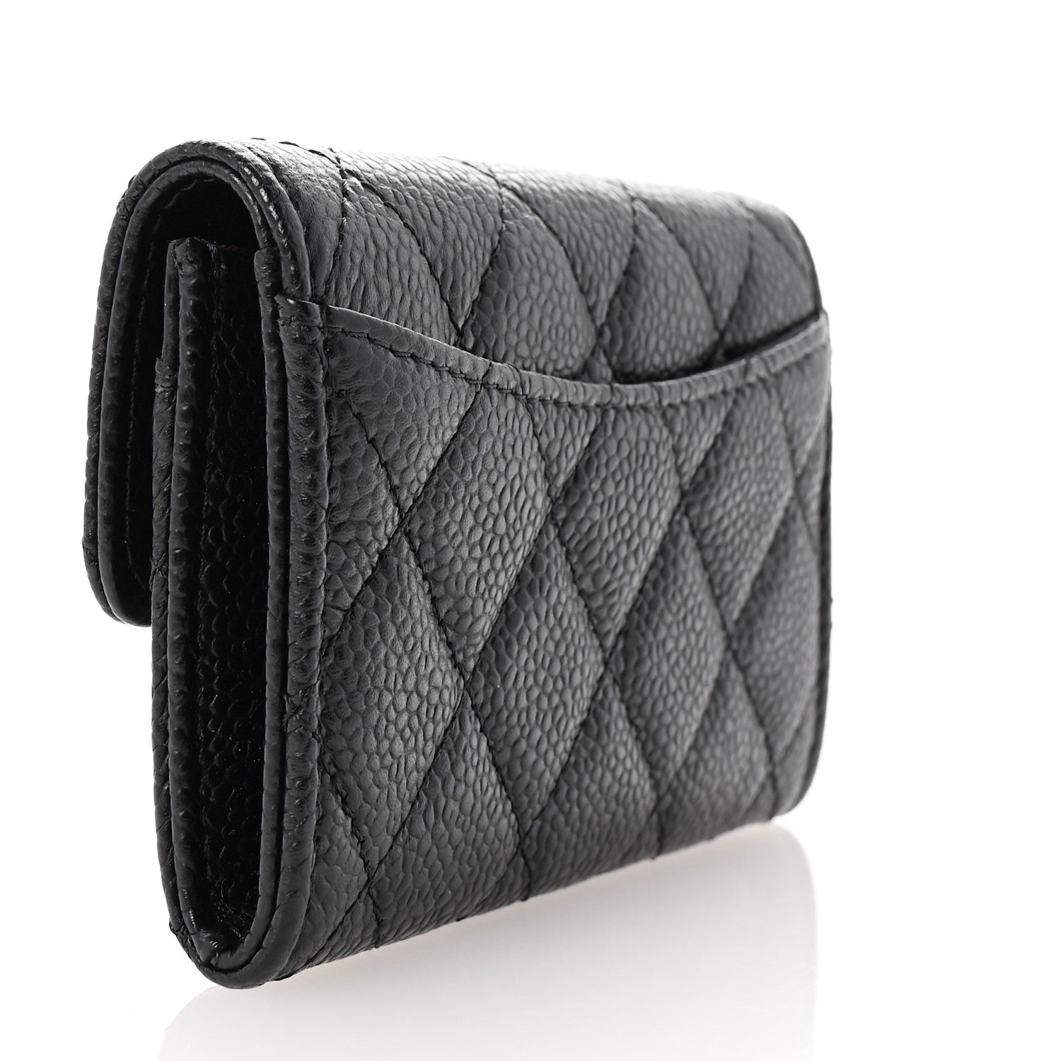 Chanel Caviar Quilted Flap Card Holder Wallet Black 3 of 9