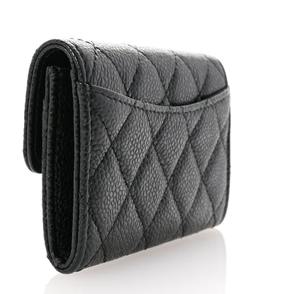 Chanel Caviar Quilted Flap Card Holder Wallet Black 3 of 9