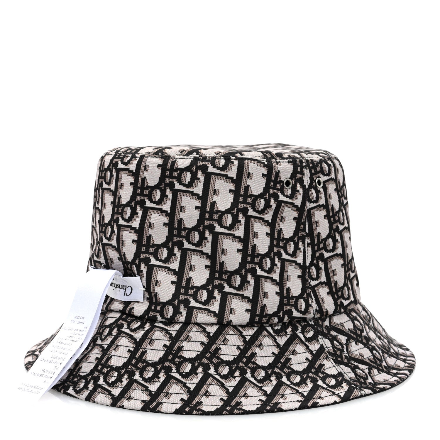 Christian Dior Polyester Cotton Oblique Reversible Teddy-D Brim Bucket Hat 567 Black 4 of 10