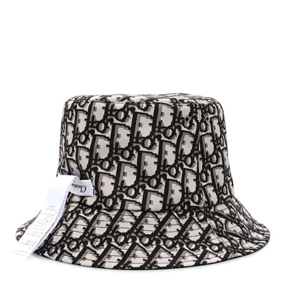 Christian Dior Polyester Cotton Oblique Reversible Teddy-D Brim Bucket Hat 567 Black 4 of 10
