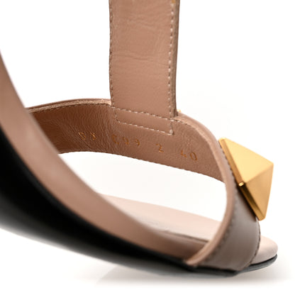 Valentino Garavani Calfskin Roman Stud Ankle Strap 100mm Sandals 40 Rose Cannelle 9 of 10