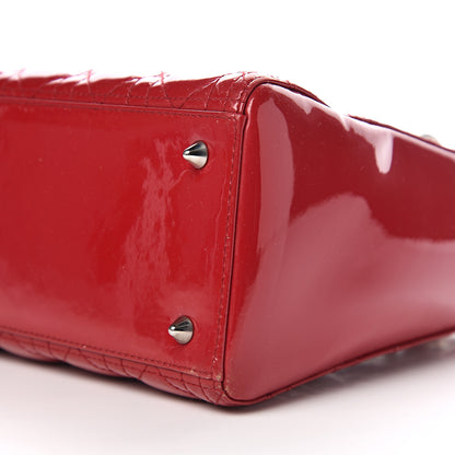 Christian Dior Patent Cannage Medium Lady Dior Red 10 of 12