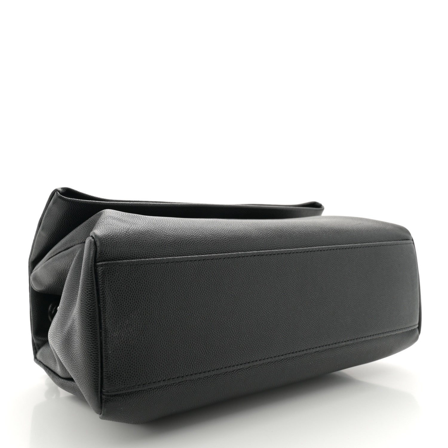 Saint Laurent Grain De Poudre Medium West Hollywood Monogram Fold-Over Black 4 of 11