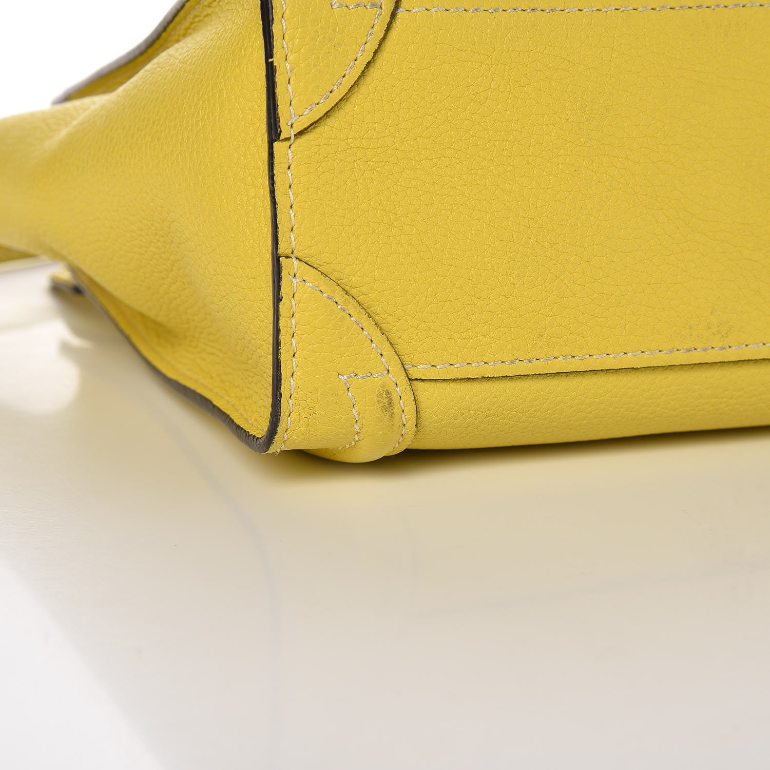Celine Drummed Calfskin Nano Luggage Citron 14 of 17