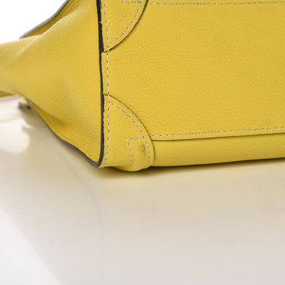 Celine Drummed Calfskin Nano Luggage Citron 14 of 17