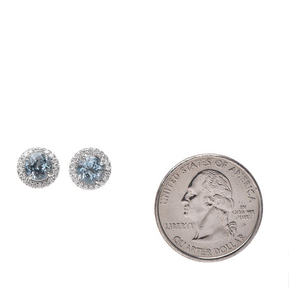 Tiffany Platinum Diamond Aquamarine Soleste Earrings 2 of 5