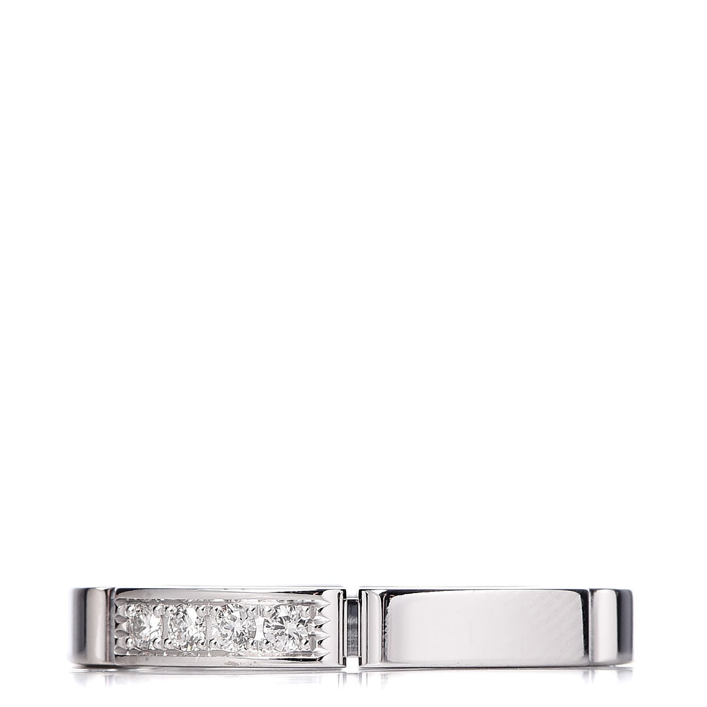 18K White Gold Diamond Maillon Panthere Wedding Band Ring 47 4