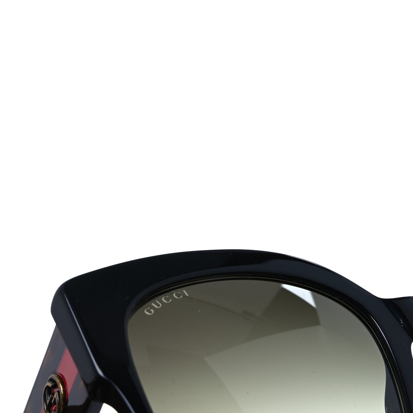 Acetate Square Frame Web Sunglasses GG0059S Black Tortoise