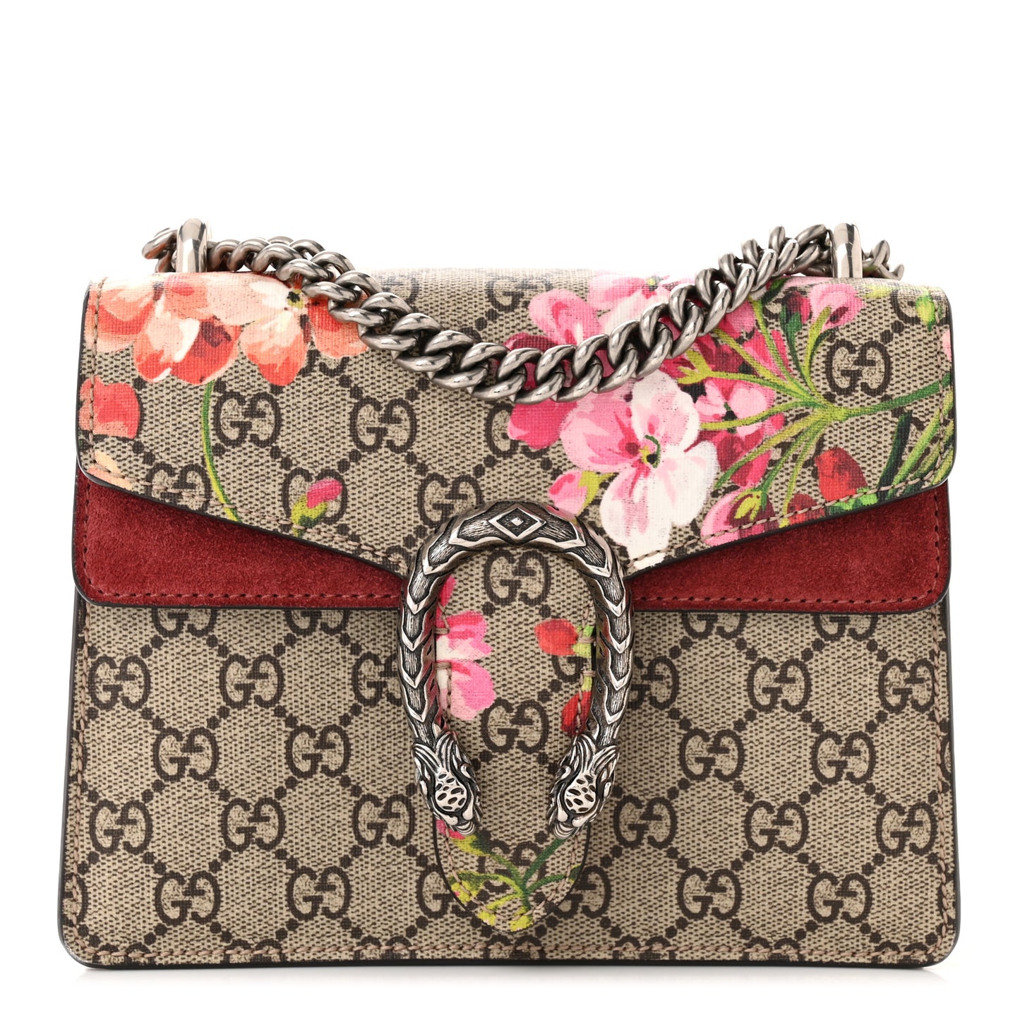 GG Supreme Monogram Blooms Mini Dionysus Shoulder Bag Beige Multicolor Dry Rose