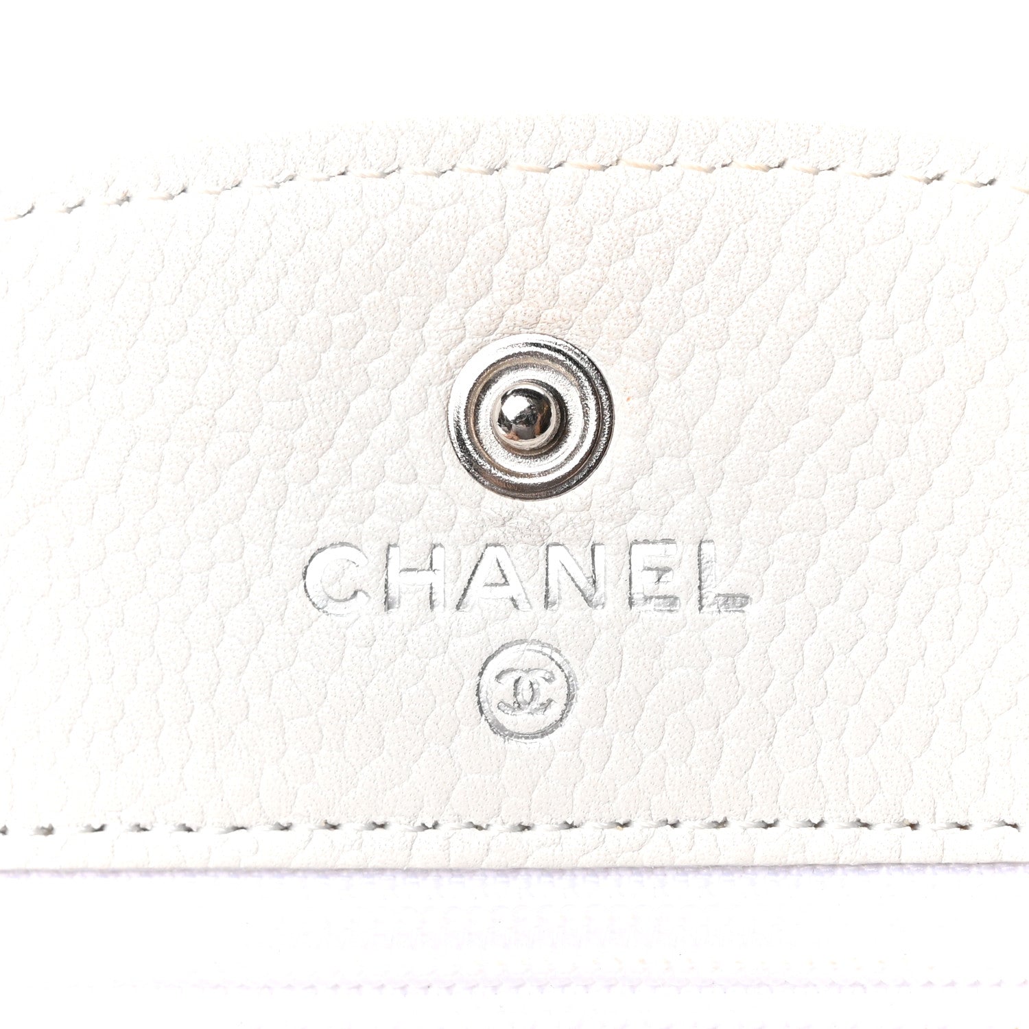 Chanel Caviar Timeless CC Wallet on Chain WOC White 6 of 11