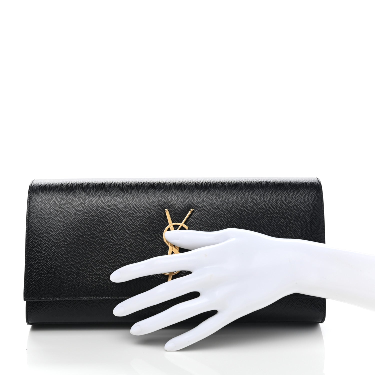 Saint Laurent Grain De Poudre Monogram Cassandre Clutch Black 2 of 8