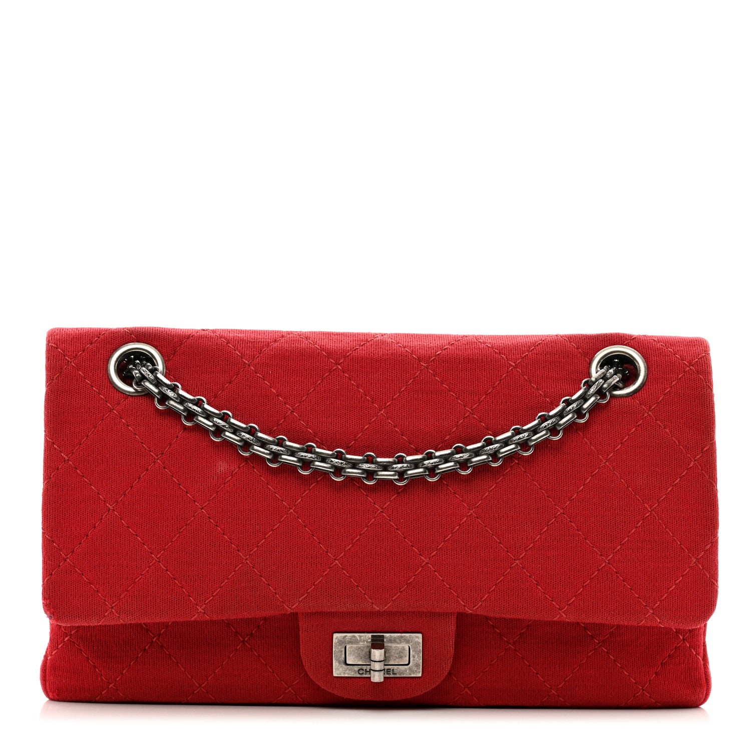 Chanel Jersey Quilted 2.55 Reissue East West Flap Red 1 of 14