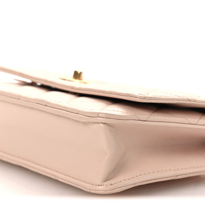 Chanel Lambskin Quilted CC Pearl Crush Wallet on Chain WOC Light Pink 11 of 15