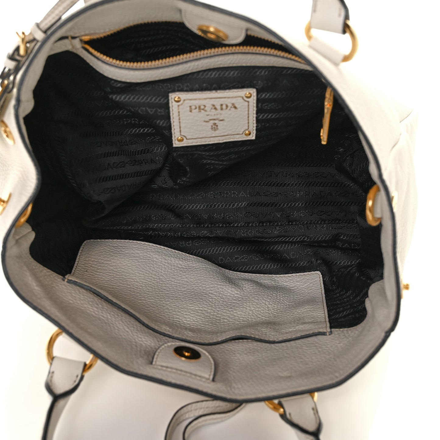 Vitello Daino Shopping Tote White