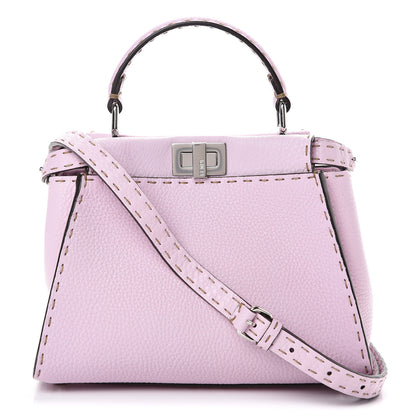Fendi Cuoio Romano Selleria Mini Peekaboo Iconic Satchel Anemone 1 of 11