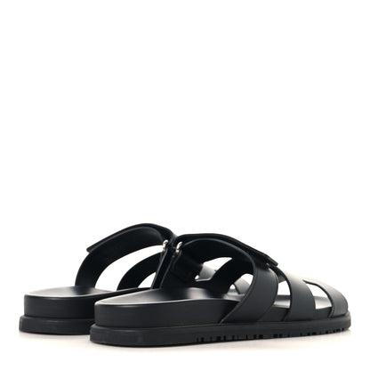 Hermes Calfskin Womens Chypre Sandals 39 Black 5 of 10