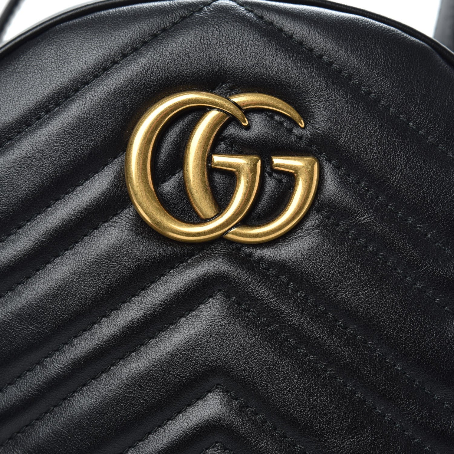 Gucci Calfskin Matelasse GG Marmont Dome Backpack Black 7 of 10