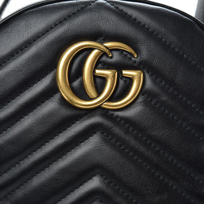 Gucci Calfskin Matelasse GG Marmont Dome Backpack Black 7 of 10