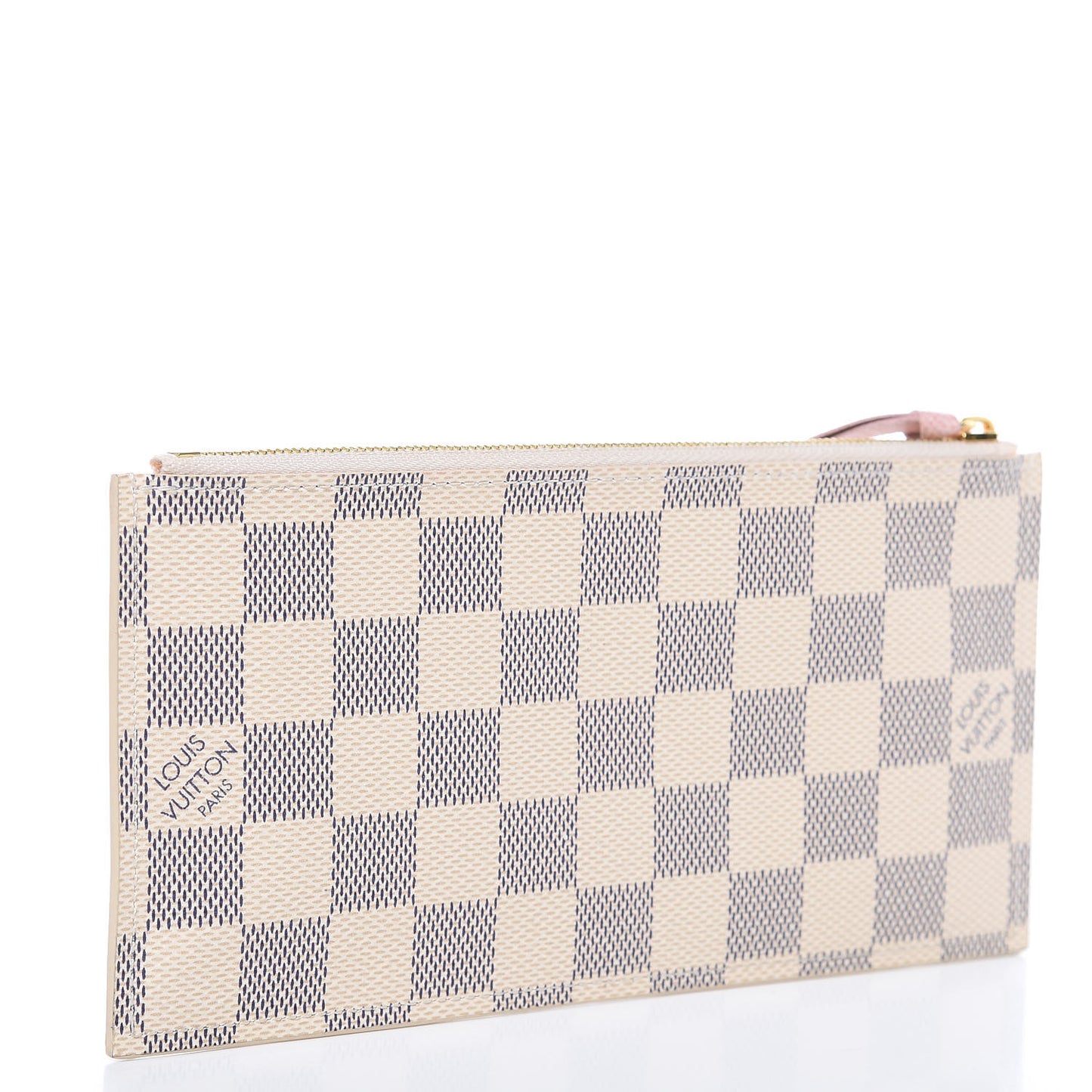 Damier Azur Felicie Chain Wallet Zippered Insert Rose Ballerine