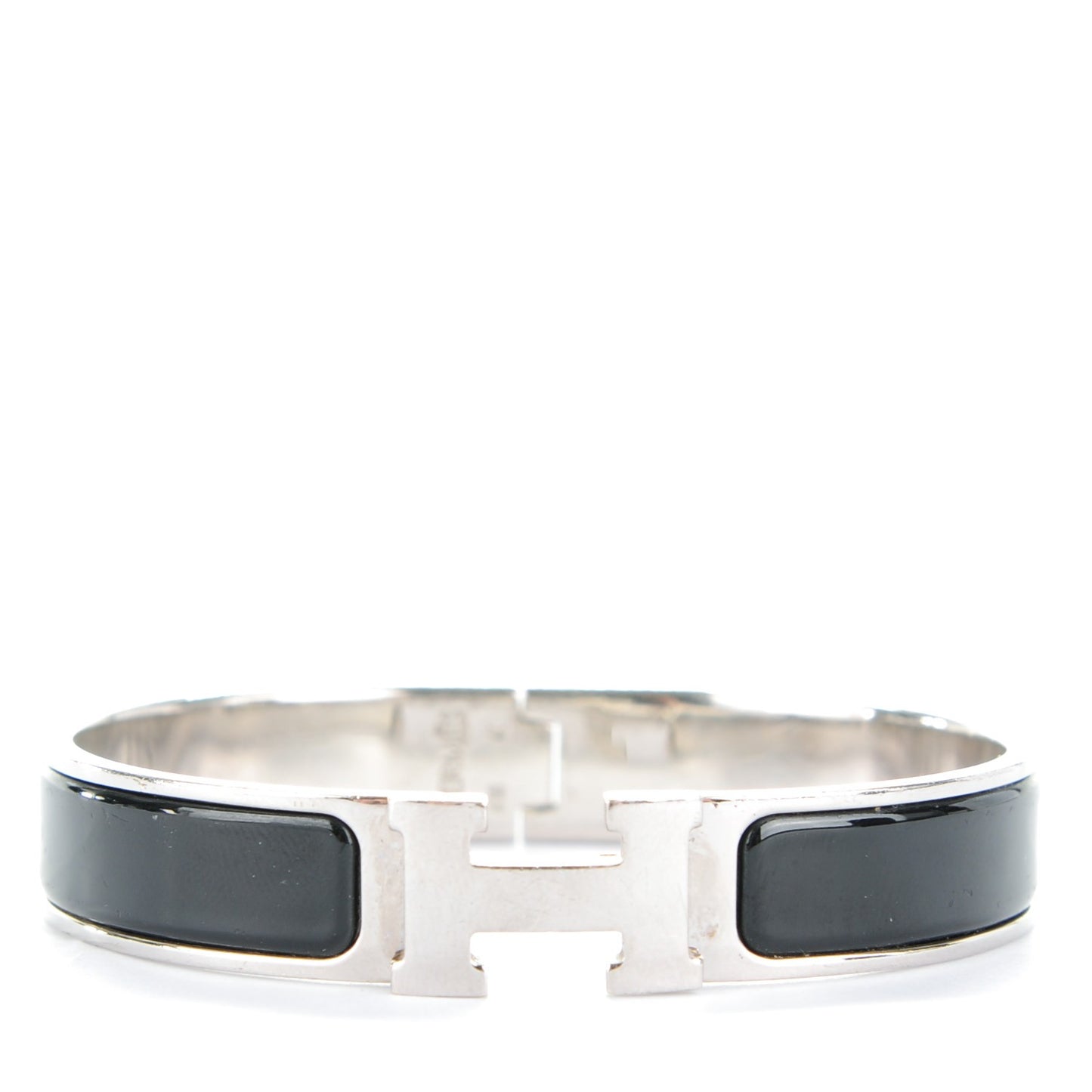 Enamel Narrow Clic Clac H Bracelet GM Black