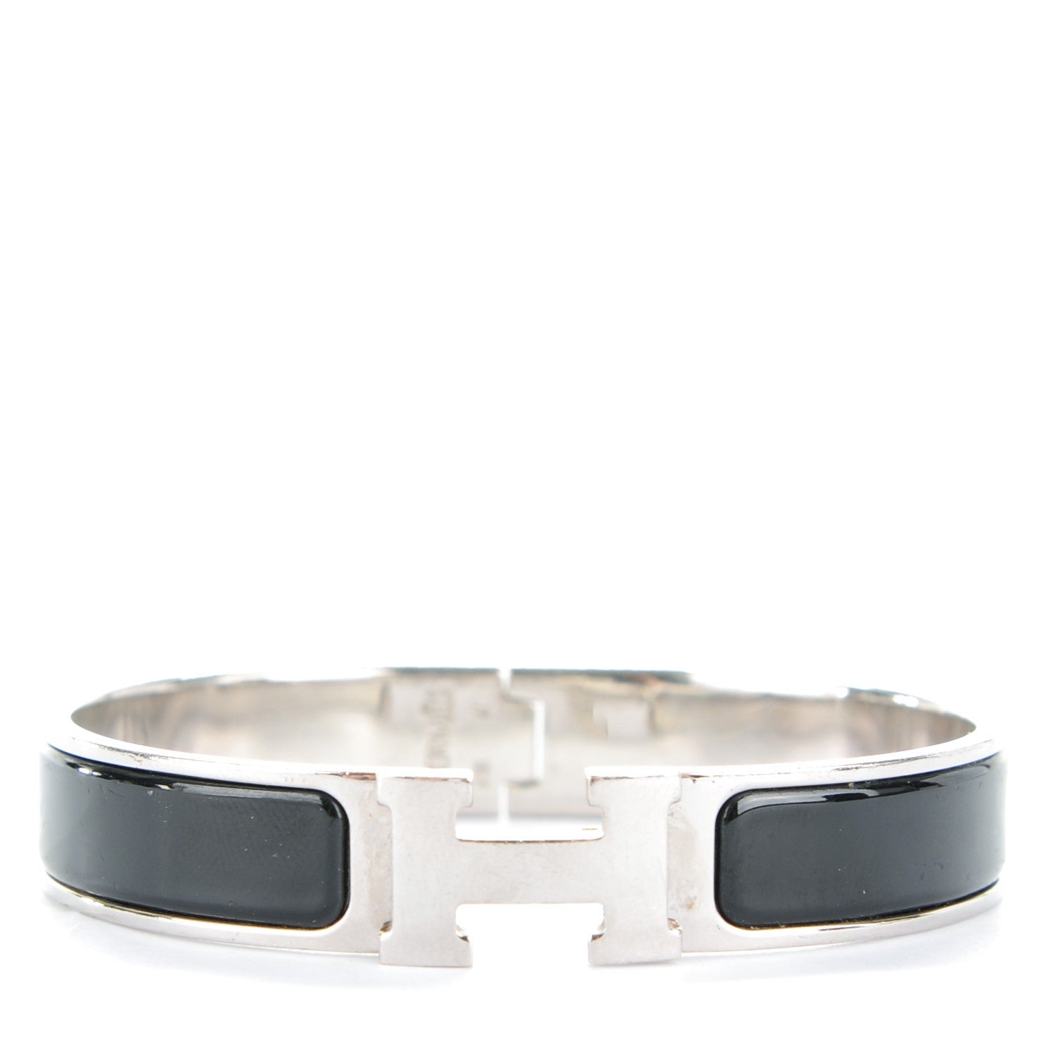 Hermes Enamel Narrow Clic Clac H Bracelet GM Black 1 of 4