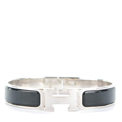 Hermes Enamel Narrow Clic Clac H Bracelet GM Black 1 of 4