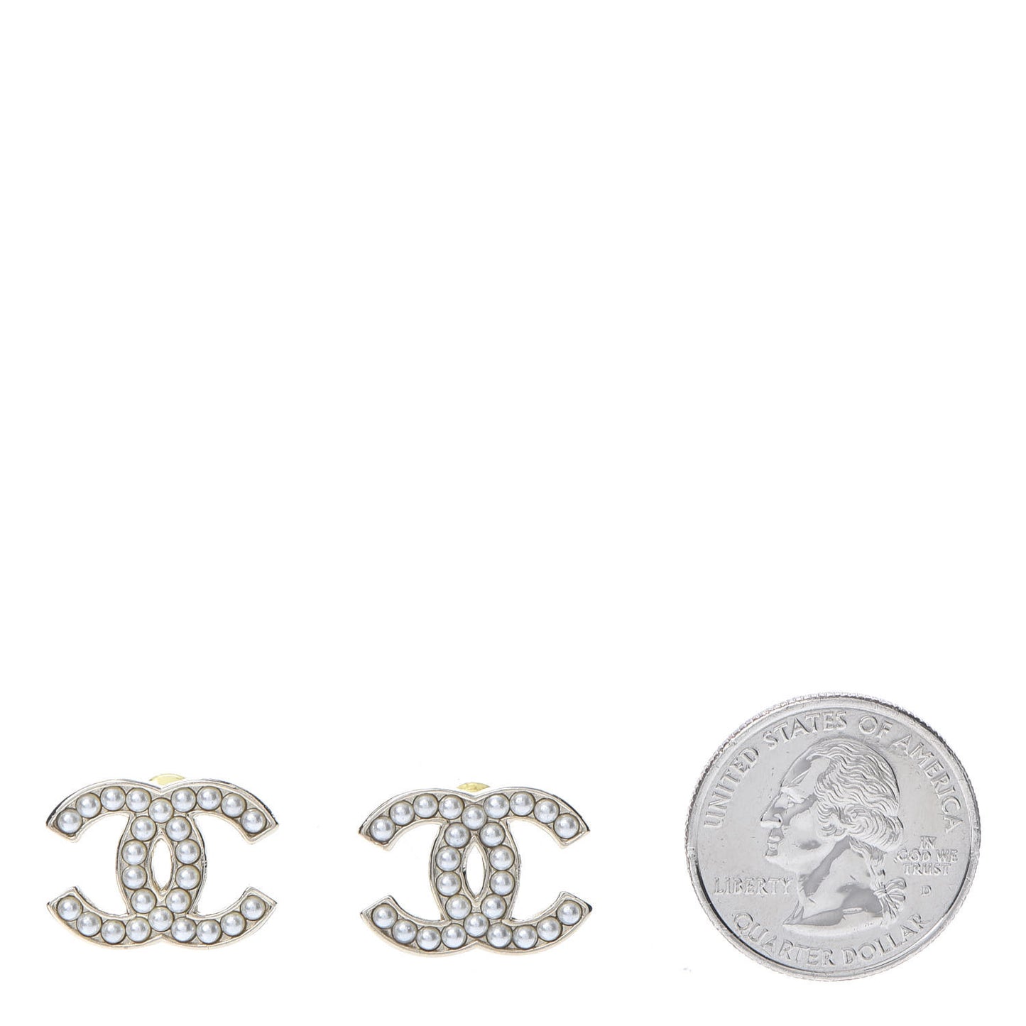Pearl CC Earrings Gold