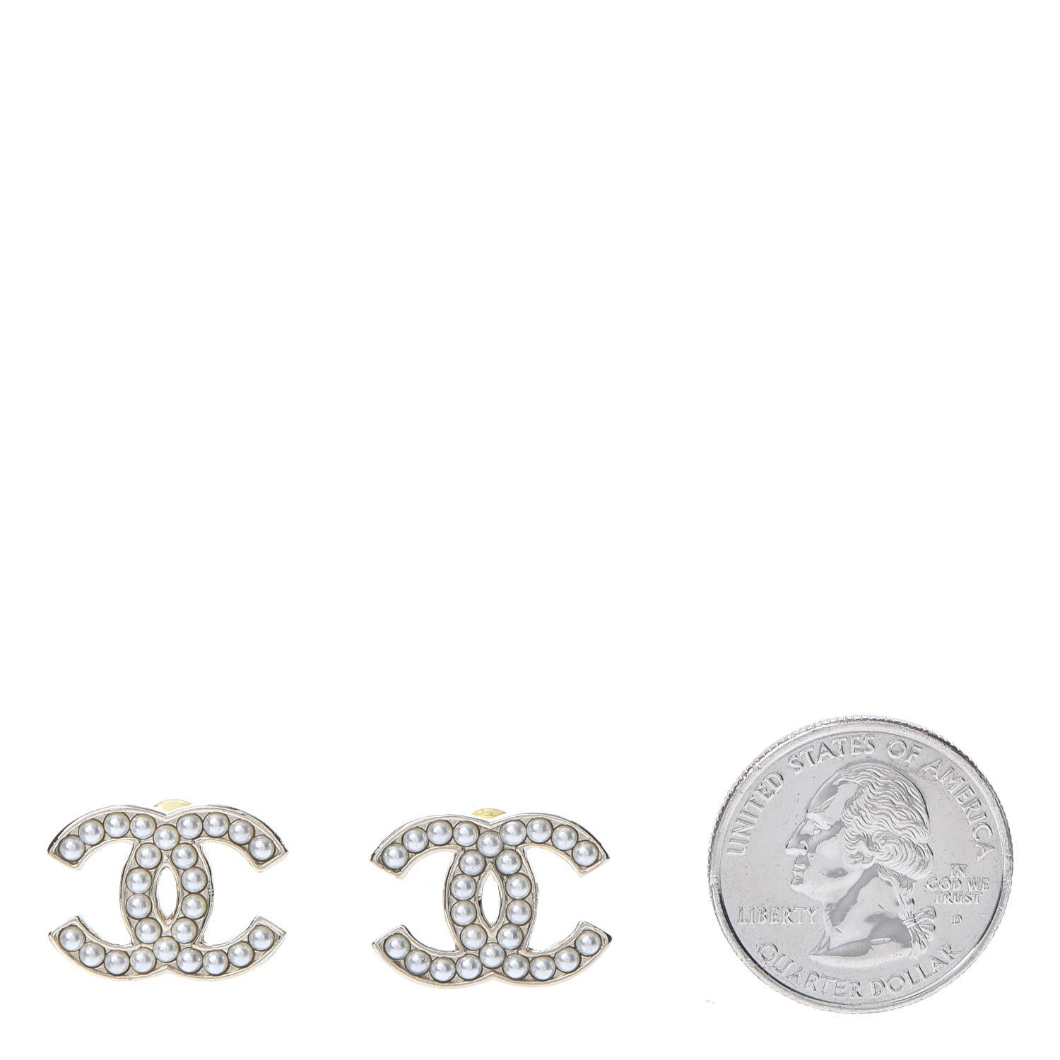 Chanel Pearl CC Earrings Gold 2 of 5