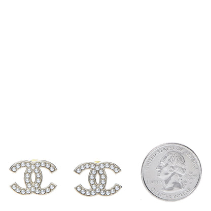Chanel Pearl CC Earrings Gold 2 of 5