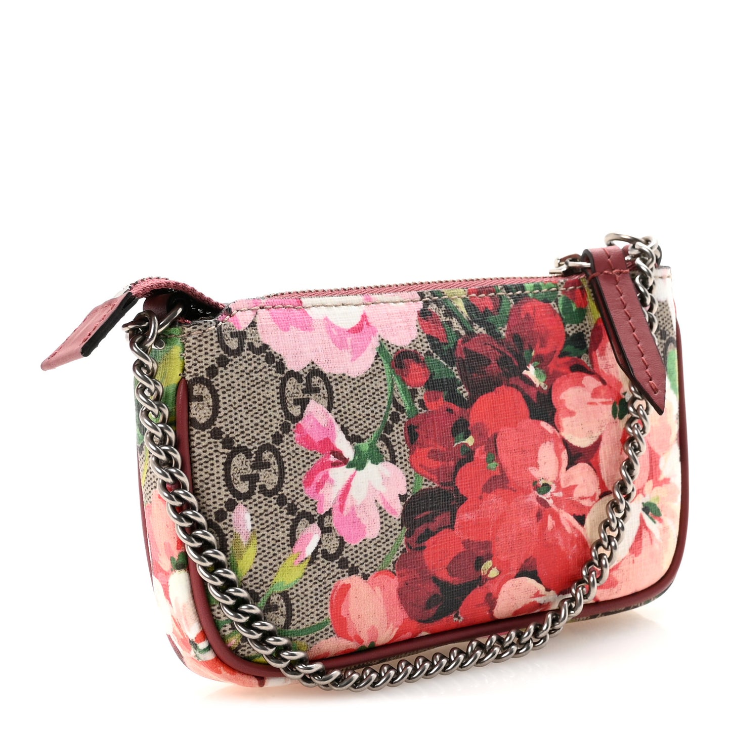 GG Supreme Monogram Blooms Mini Chain Bag Beige Multicolor Dry Rose