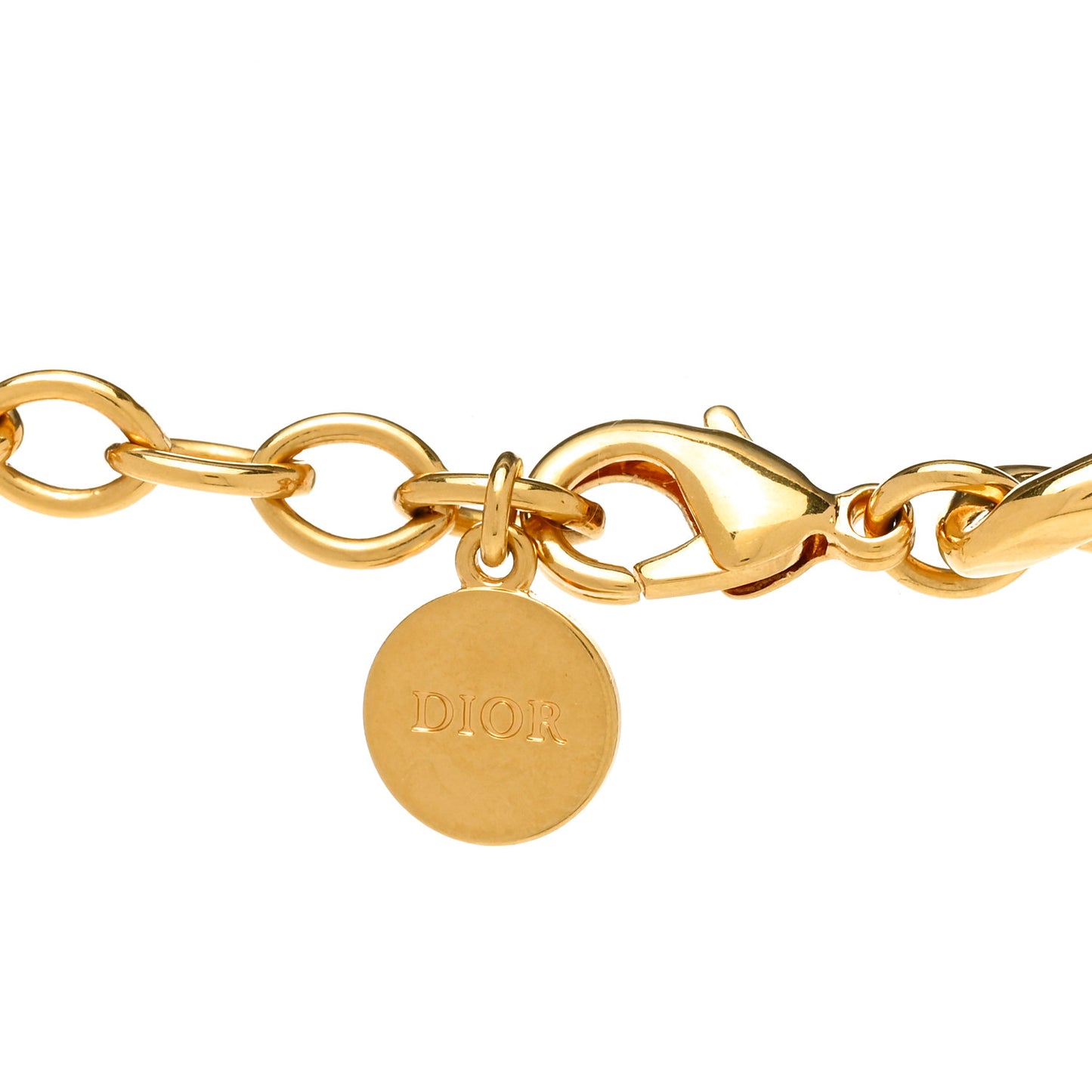 Metal CD Choker Necklace Gold Orange