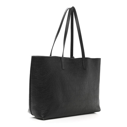 Saint Laurent Calfskin Crocodile Embossed Large Shopper Tote Black 3 of 9