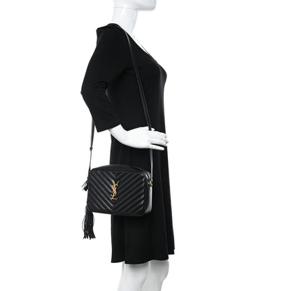 Saint Laurent Calfskin Matelasse Monogram Lou Camera Bag Black 2 of 11