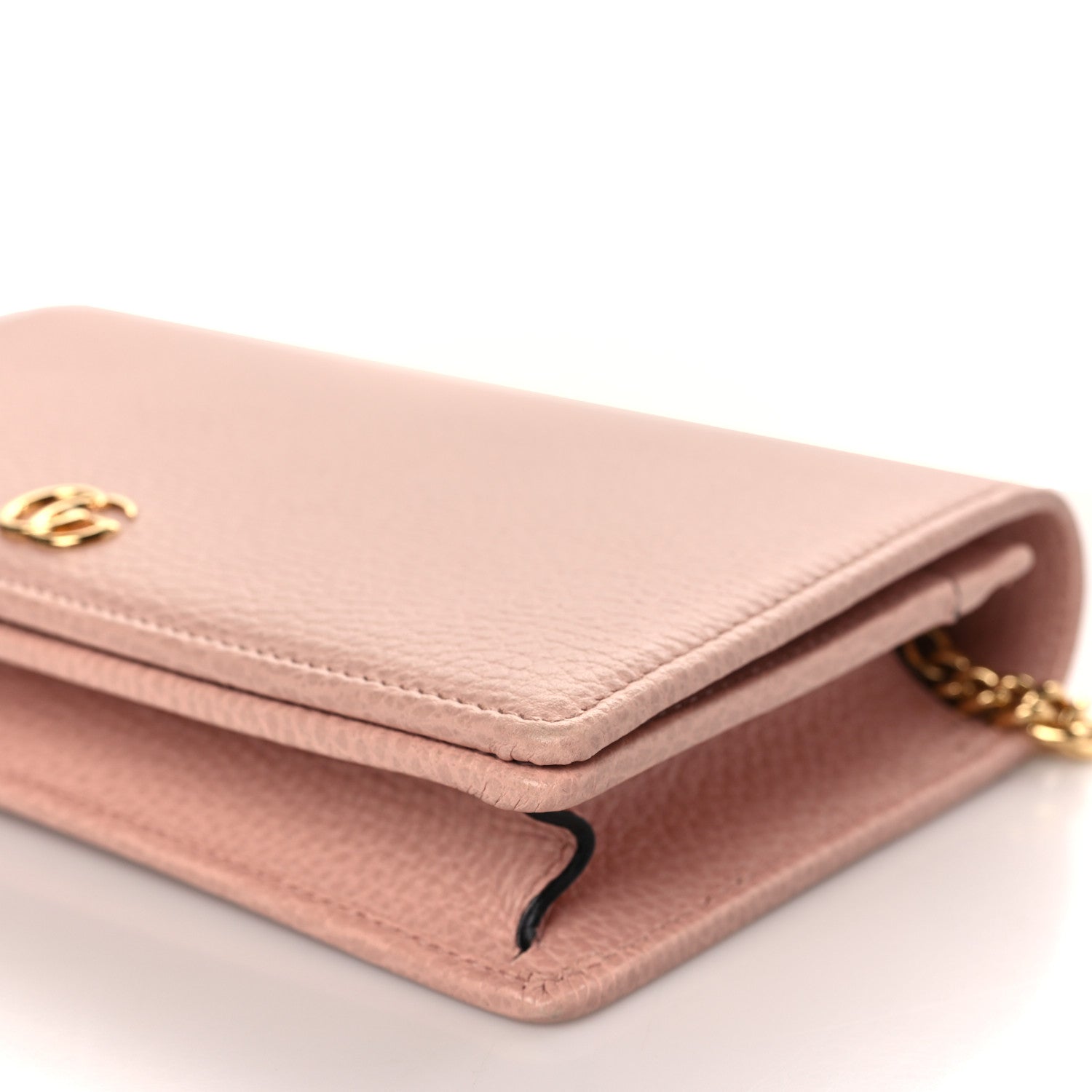 Gucci Dollar Calfskin Mini GG Marmont Chain Wallet Perfect Pink 8 of 9