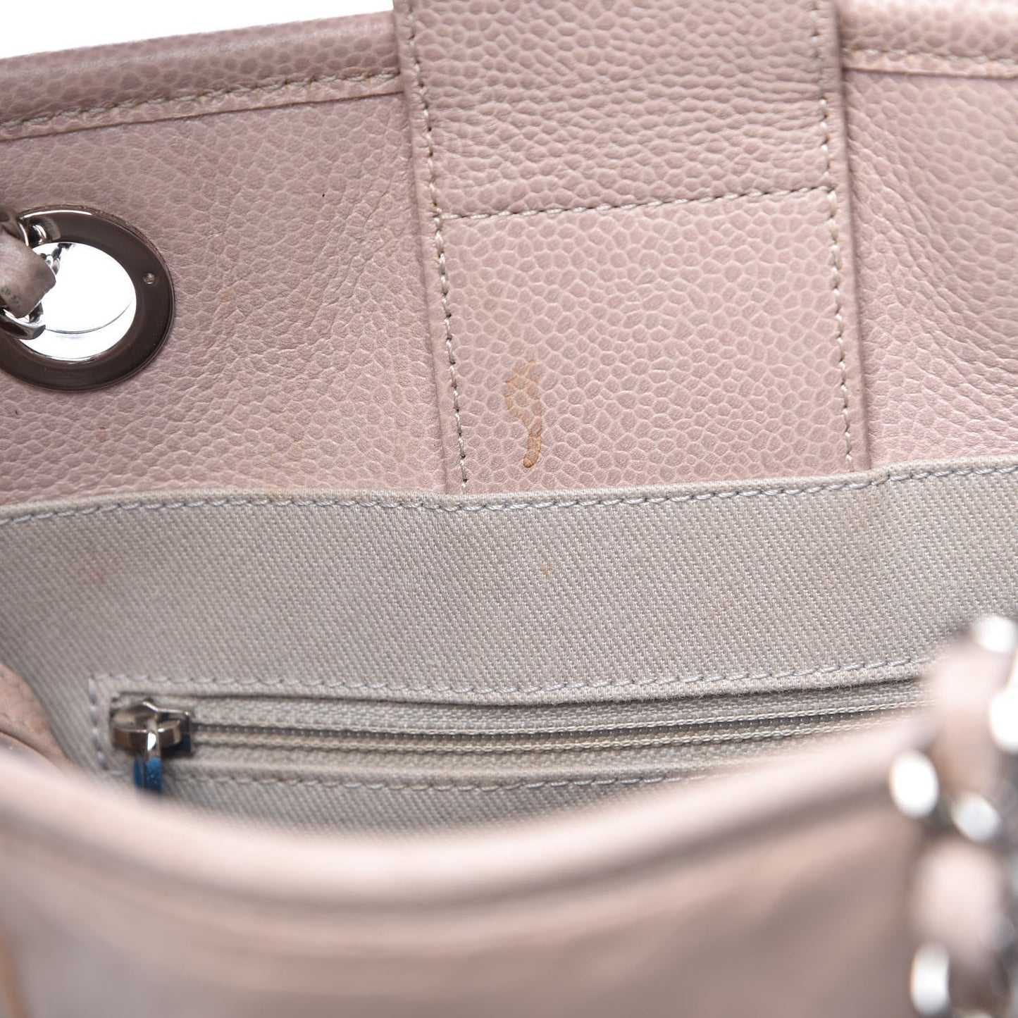 Glazed Calfskin Mini Deauville Tote Light Pink