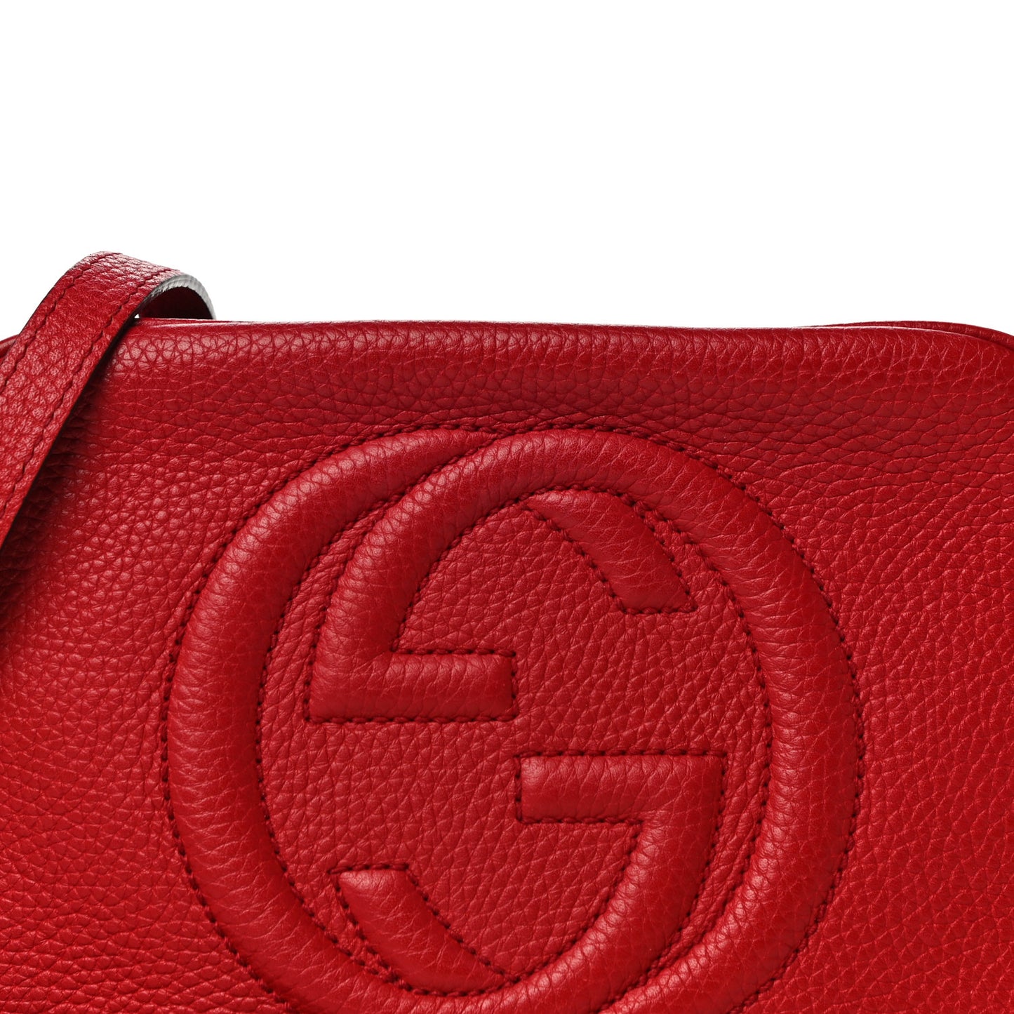 Pebbled Calfskin Small Soho Disco Bag Tabasco Red