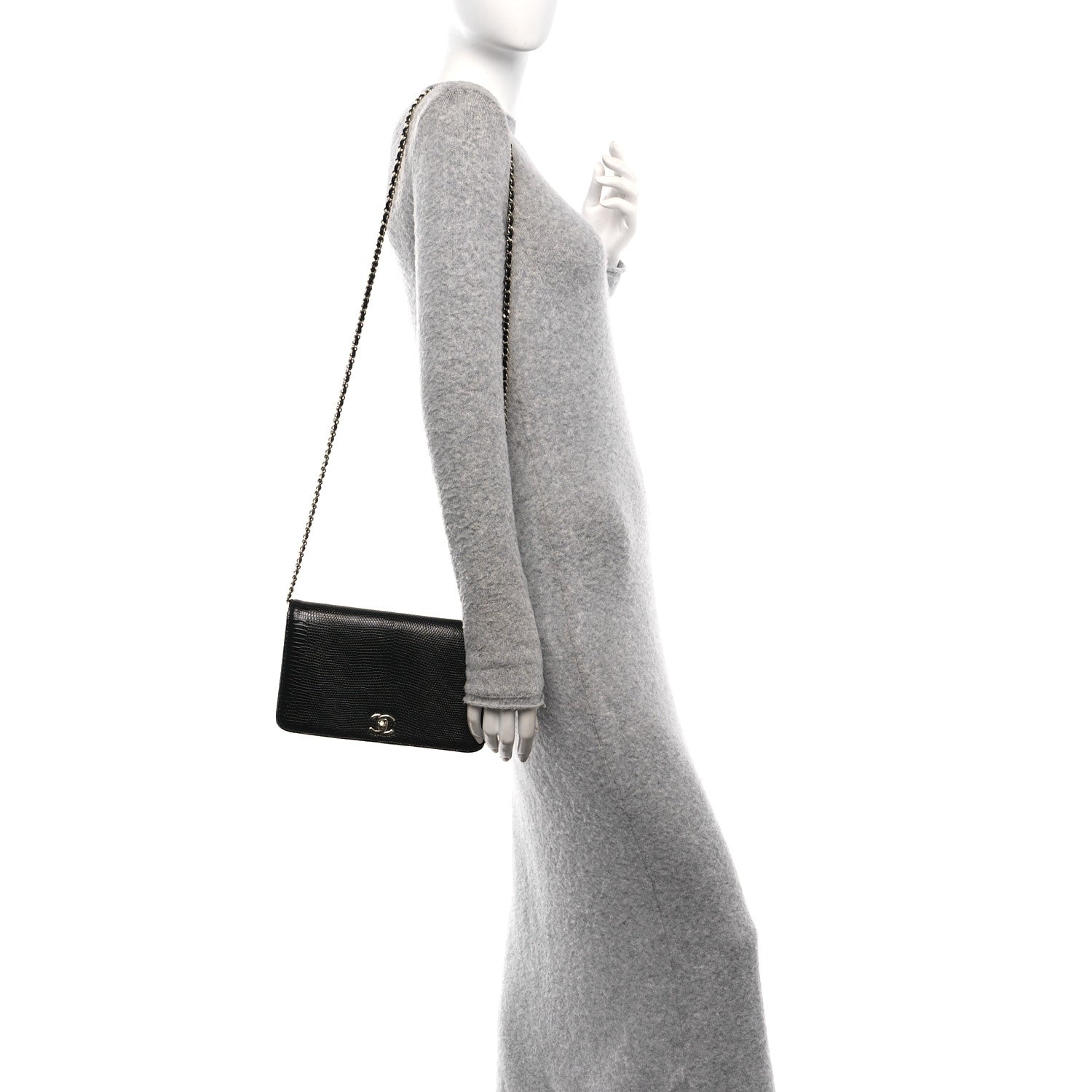 Chanel Lizard Small Single Flap Black 2 of 10