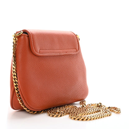 Gucci Pebbled Calfskin Small 1973 Chain Shoulder Bag Orange 3 of 10