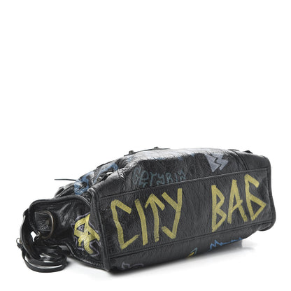 Balenciaga Agneau Graffiti All Over Classic Hardware S City Black Multicolor 4 of 9
