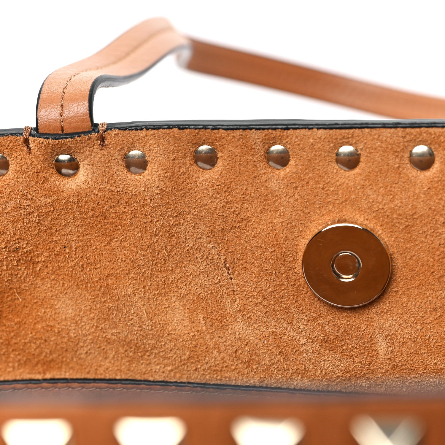 Valentino Garavani Grained Calfskin Rockstud Shoulder Tote Almond 10 of 10