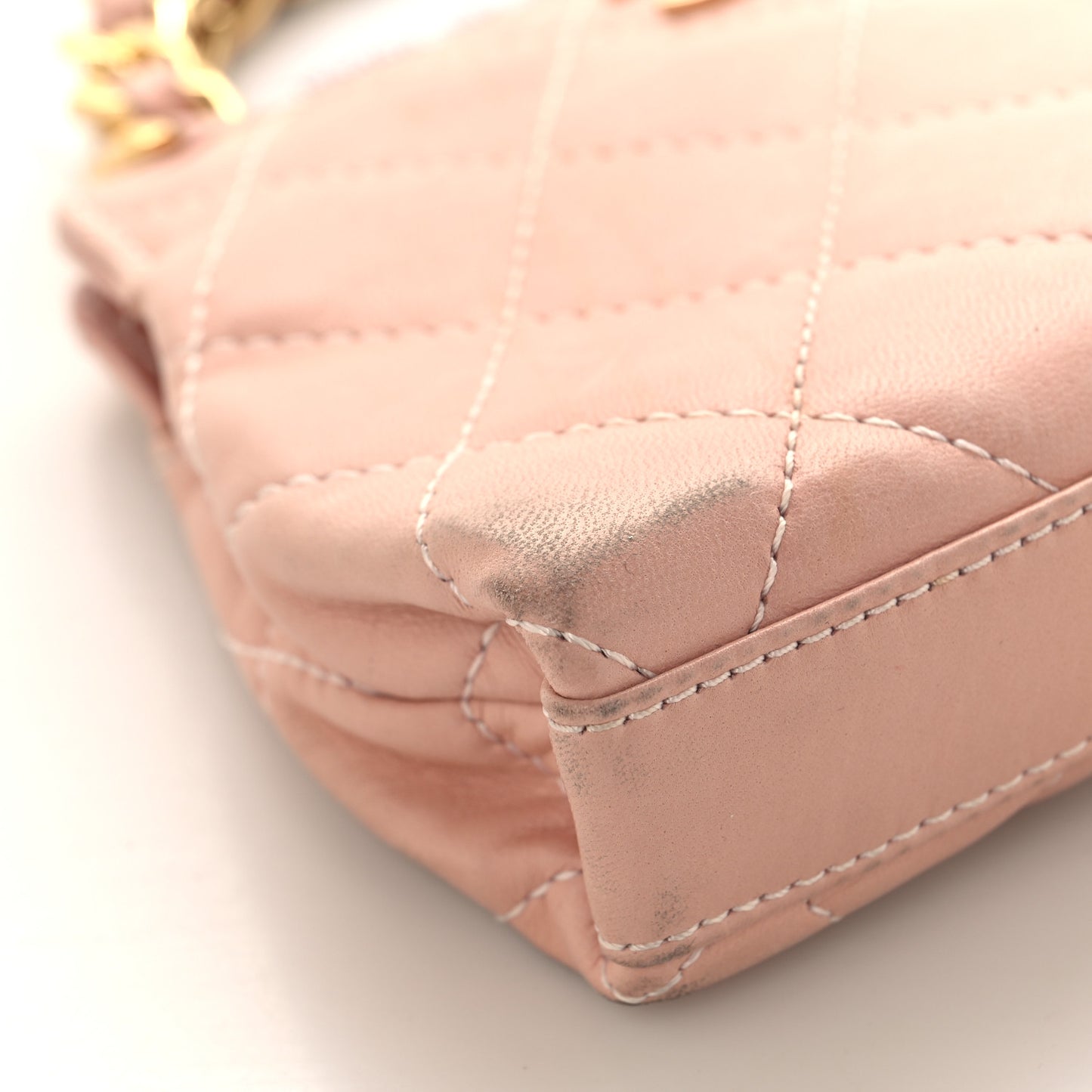 Lambskin Quilted Mini Evening Bag Pink