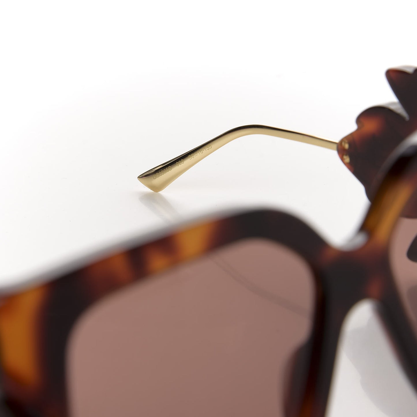 Acetate Square Frame Wing Sunglasses GG0535S Havana